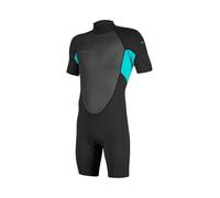 O'NEILL 2026 Enfants Reactor-2 2mm Back Zip Manches Courtes Printemps Combinaison Néoprène Combinaison Néoprène 5045B - Black/Lt Aqua