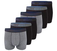 O'Neill Lot de 6 boxers de sport unis pour homme M L XL XXL 95 % coton pour homme Noir Rouge Bleu, Gris charbon noir (7007), XL