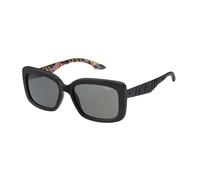O'NEILL PEAHI 2.0 Lunettes de soleil polarisées carrées surdimensionnées pour femme Protection UV400 56 mm, Noir mat/feuille de palmier, 56 mm