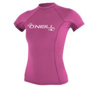 O'Neill water - Wms Basic Skins S/S Rash Guard logo - Lycra femme Foxpink - XL