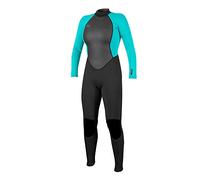 O'Neill Wetsuits Reactor II 3/2mm Back Zip Full Wetsuit-Femme Combinaison Women's, Black/Light AQU, 16