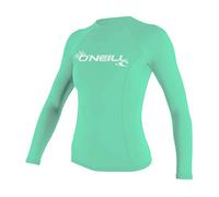 O'Neill Wetsuits Women's Basic Skins Long Sleeve Rash Guard Chemise Femme, Turquoise Clair, L