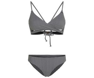 O'Neill - Women's Essentials Baay Maoi Bikini Set - Bikini - 36 - black micro stripe