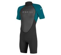 O'Neill Youth Reactor-2 Combinaison de plongée à manches courtes avec fermeture éclair dans le dos de 2 mm, légère, chaude et flexible pour toutes les activités aquatiques, noir/marée, taille 14