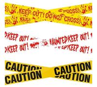 ONEINHE Lot de 3 rubans adhésifs d'avertissement de danger pour Halloween, décoration effrayante pour fête zombie maison hantée (7,5 cm x 27 m)