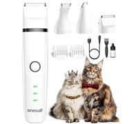 oneisall 3 en 1 Tondeuse Chat Chien Set, Tondeuse Professionnel Silencieux pour Chats de Coussinets de Chat, Rasoir pour Chats Chiens à Poils de Pattes|Fesses et Poils Noués