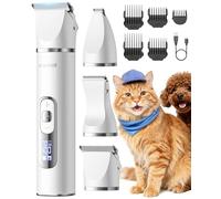 oneisall 3 en 1 Tondeuse Pour Chats et Chiens, écran LCD, Rasoir Silencieux Pour Chats, Tondeuse Professionnelle Pour et Chiens Sans Fil, Pour Pattes, Fesses, Nœuds, Crottes