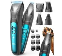 oneisall 4-en-1 Tondeuse Chien Chat Professionnelle Sans Fil, Tondeuse Chien Poil Long Epais avec Lumière LED, Toilettage pour Chien 2000mAh Rechargeable, Toilettage Animaux Rasoir à Chien et Pattes