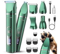 oneisall 4 en 1 Tondeuse Chien Professionnelle, Tondeuse pour Chien Silencieuse＜49db, Tondeuse Chien pattes Sans Fil, Pattes|Corp|Yeux|Oreilles|Visage