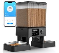 oneisall 5L Distributeur Croquettes Chat Automatique WiFi, 2 Bols INOX