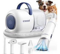 oneisall Aspirateur poil de chien, Professionnelle Tondeuse Chien, 15000 Pa Aspirateur Poil de Chien Chat avec 6 Outils de Toilettage, 2L Silencieuse Ultra-Récipient pour Poil Long Epais