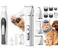 oneisall Bundle 2 Tondeuses pour Chats et Chiens - 3 en 1 Tondeuse Professionnelle avec Écran LCD + Tondeuse à Pattes LED Silencieuse, Sans Fil Rechargeable pour Pattes, Yeux, Oreilles, Fesses, Nœuds