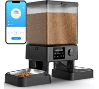 oneisall Distributeur automatique de croquettes 5 L, 2 bols, Wi-Fi 5 GHz/2,4 GHz, connecté, utilisation facile avec contrôle via application, pour chats et chiens