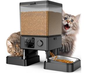 Oneisall Distributeur automatique de nourriture 5 L pour chat et chien avec 2 bols