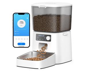 Oneisall Distributeur automatique de nourriture pour chat et chien avec Wi-Fi blanc - 3,5 L
