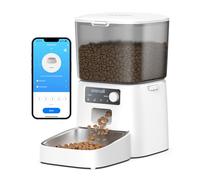 oneisall Distributeur Croquettes Chat Automatique, 3.5L Distributeur Croquettes Chat, Mangeoire de Nourriture, Gamelle Automatique pour Chien, 1-6 Repas par Jour (3.5L WiFi Blanc)