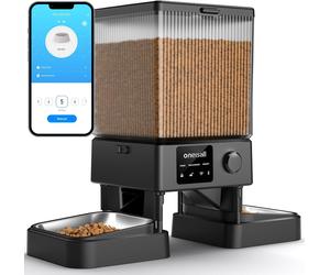 Oneisall Distributeur de nourriture intelligent Pro - 5 L - Conception à double bol - Pour chats et chiens
