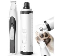 oneisall Kit 2 en 1 Tondeuse pattes & lime à griffes électrique pour chien chat, ultra silencieux avec lampe LED, recharge USB Type-C sans fil, adapté petits et moyens chiens et chats
