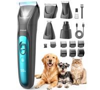 oneisall Kit de toilettage pour chien - Tondeuse à cheveux à faible bruit - Rechargeable - Grinder à ongles silencieux sans fil pour chats et autres animaux de compagnie