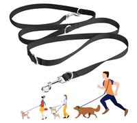 oneisall Laisse pour chien, 2,4 m réglable en nylon, double laisse pour chiens de petite, moyenne ou grande taille, laisse mains libres
