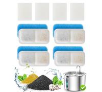 oneisall Lot de 4 filtres de rechange pour fontaine à eau PWF-001 2 L en acier inoxydable pour chats à l'intérieur, 3 systèmes de filtration