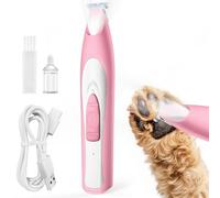oneisall Tondeuse à pattes pour chien avec lumière LED - Silencieuse - Pattes de chien - Rechargeable - Pour pattes, yeux, oreilles, visage - Rose