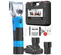 oneisall tondeuse cheval 2 batteries, tondeuse professionnelle pour cheveux épais et emmêlés, sans fil pour chevaux avec moteur puissant de 2400 PRM/MIN, pour tous les poils du corps