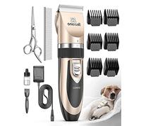 oneisall Tondeuse Chien Professionnelle Poil Long Epais Tondeuse pour Chats et Animaux Silencieux pour petits grands chiens chats animaux de compagnie (L'or)