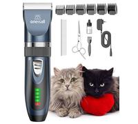 oneisall Tondeuse pour chats pour les poils emmêlés, Kit de toilettage pour chats à 2 vitesses, Tondeuse à cheveux sans fil et silencieuse pour chiens et chats (Bleu)
