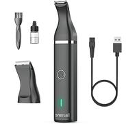 oneisall Tondeuse pour chien Tondeuse faible bruit Chien Poil pour chiens chats pattes, yeux, oreilles, visage, corps (Noir)