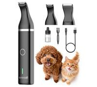 oneisall Tondeuse pour chien Tondeuse faible bruit Chien Poil pour chiens chats pattes, yeux, oreilles, visage, corps (Noir)
