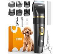 oneisall Tondeuse pour chien pour toilettage à faible bruit, haute puissance, rechargeable, sans fil, 2 vitesses, étanche IPX7, rasoirs pour le toilettage pour chiens, chats, lapins, animaux