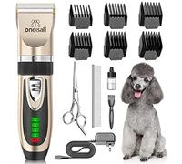 oneisall Tondeuse silencieuse pour chiens, batterie 2000mAh, autonomie 4h, pour chats et chiens à poil épais, rasoir pour poils longs (doré)