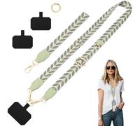 ONEKERUN Universelle Cordon Telephone Portable Dragonne Telephone Cou et Poignet Cordon Coque Téléphone Bandoulière Réglable avec 2 Patchs pour Smartphones Appareil photo