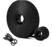 OneLeaf Fixation de rouleaux de gestion des câbles, 6 m x 1,9 cm, bande Velcro autocollante, serre-câbles réutilisables, serre-câbles polyvalents, crochets et boucles double face