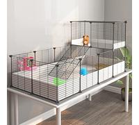 Oneluck Cage pour Cochon d'Inde, Habitat d'intérieur avec Fond en Plastique imperméable, Parc pour Petit Animal de Compagnie, Lapin, Tortue, hamste, loft et cloison