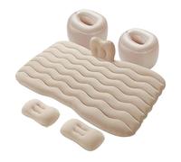 ONEMAJI 1 Pièce Matelas Gonflable Voiture pour Porsche Cayenne 9Y3 Coupé GTS/Turbo E-Hybrid 2024 2025 2026, Lit de Voyage Lit de Camping Portable avec Coussins et Pompe à Air Siège Arrière,Beige