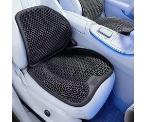 ONEMAJI 2 Pièces Coussin de Siège Auto avec Soutien Lombaire pour VW T5 Transporter Alle 2003-2015, Support Dorsal Ergonomique Structure en Nid d'abeille 3D Respirant, C