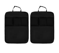 ONEMAJI 2 Pièces Protection Dossier Siège Arrière pour Dodge Charger SRT Hellcat Scat Pack 2015-2023, Tapis Anti Coup de Pied Imperméable Organisateur Dossier de Siège Auto,B Style with 3 Pockets