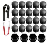 ONEMAJI 24 PCS Voiture Cache-écrous De Roue pour BMW IX 2022-2024, Capuchon d'écrou de Roue, Capuchons Ecrou Bouchons Protecteurs D'éCrou Couvre,Black-19mm