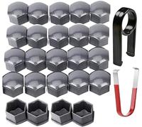 ONEMAJI 24 PCS Voiture Cache-écrous De Roue pour Fiat Grande Panda 2025-2025, Capuchon d'écrou de Roue, Capuchons Ecrou Bouchons Protecteurs D'éCrou Couvre,Grey-17mm