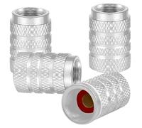 ONEMAJI 4 Pièces Bouchons De Valve De Pneu pour Alfa Romeo Stelvio 2022-, Antipoussière Couvercles De Tige De Roue Auto Accessoires Exterieur,Silver