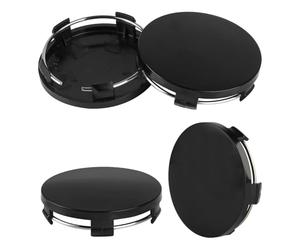 ONEMAJI 4 Pièces Centres de Roue pour Audi Q5 AB 2025, Cache-Moyeu Autocollant Enjoliveurs Protection de Jante Accessoire de Roue,Black-OD 68mm ID 62mm