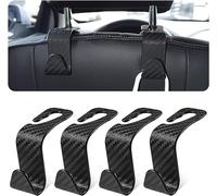 ONEMAJI 4 Pièces Crochets Appui Tête Siège Auto pour Audi A4 S4 RS4 B5 B6 B7 B8 B9 1996-2023, Organisateur Rangement Sacs Vêtements Intérieur Accessoires Habitacle,Carbon Fiber Black