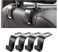 ONEMAJI 4 Pièces Crochets Appui Tête Siège Auto pour Mercedes-Benz C-Class W205 2014-2023, Organisateur Rangement Sacs Vêtements Intérieur Accessoires Habitacle,Black