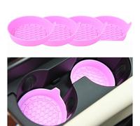 ONEMAJI 4 Pièces Dessous de Verre Silicone pour Seat Arona Ateca Ibiza Leon MII Tarraco Cupra Toledo Born Formentor, Insertions de Porte Gobelets Pratiques Tapis de Protection Anti Glisse,Pink