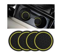 ONEMAJI 4 Pièces Dessous de Verre Voiture pour Mercedes Benz CLS-Class Station Wagon Estate 5 Seats 2013-2014, Accessoires Intérieur Automobile Pratiques Protection Porte Gobelets Tapis,Yellow