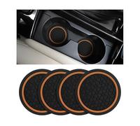 ONEMAJI 4 Pièces Dessous de Verre Voiture pour Mercedes Benz CLS-Class Station Wagon Estate 5 Seats 2013-2014, Accessoires Intérieur Automobile Pratiques Protection Porte Gobelets Tapis,Orange