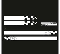 ONEMAJI 5Pièces Racing Rayures pour Peugeot 2008-e II Electric Year from 2019, Latérales Graphiques Capot Autocollant Sport Style Carrosserie Stickers Imperméable Extérieur Design Auto,White