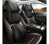 ONEMAJI Ensemble d'oreiller de Cou et Coussin Lombaire pour Ford Kuga 2013-2025 Mousse à Mémoire Soutien Dos Cuir Perforé Respirant,Black